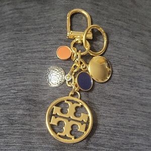 TORY BURCH MULTI CHARMS KEYCHAIN EUC